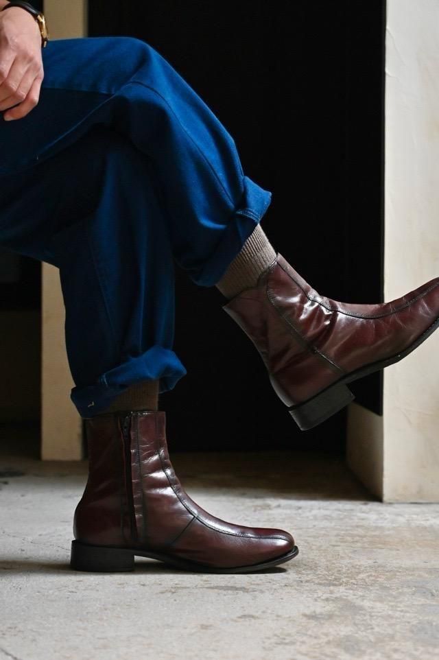 1990's FLORSHEIM Side-zip Leather Boots