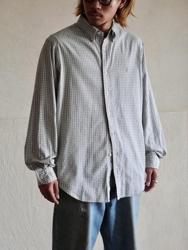 1990s Ralph Lauren Check Shirt "Light Gray"