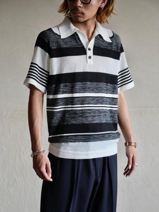1970's JCPenney(MW) Border Pile Polo  Shirt