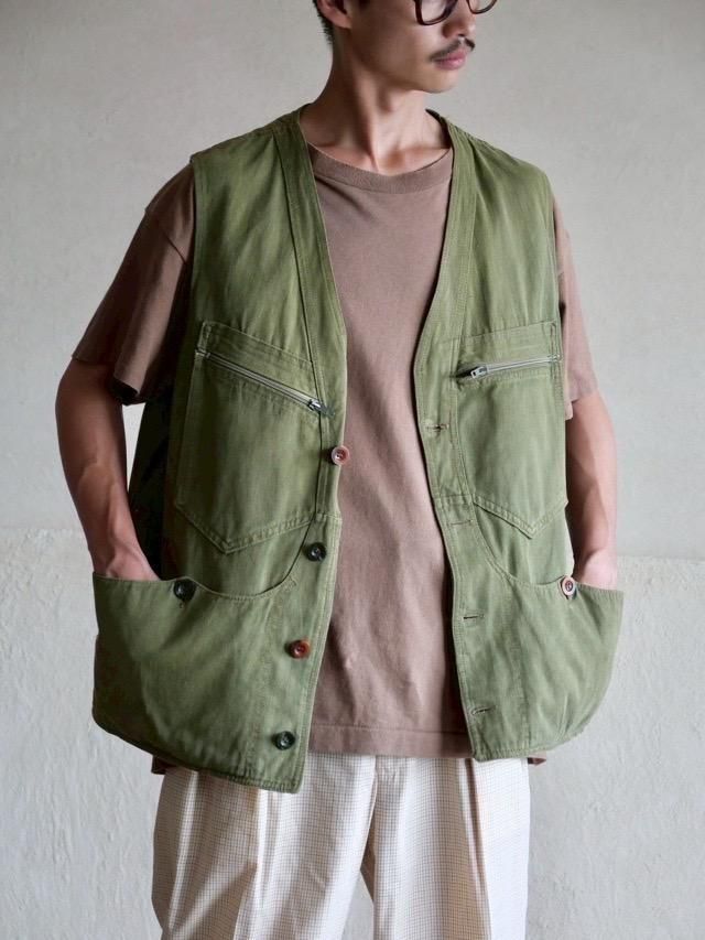 1980's Vintage hunting Cotton Twill Vest
