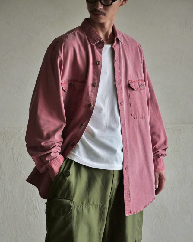 00's Patagonia Pink Light-canvas L/S  Shirt