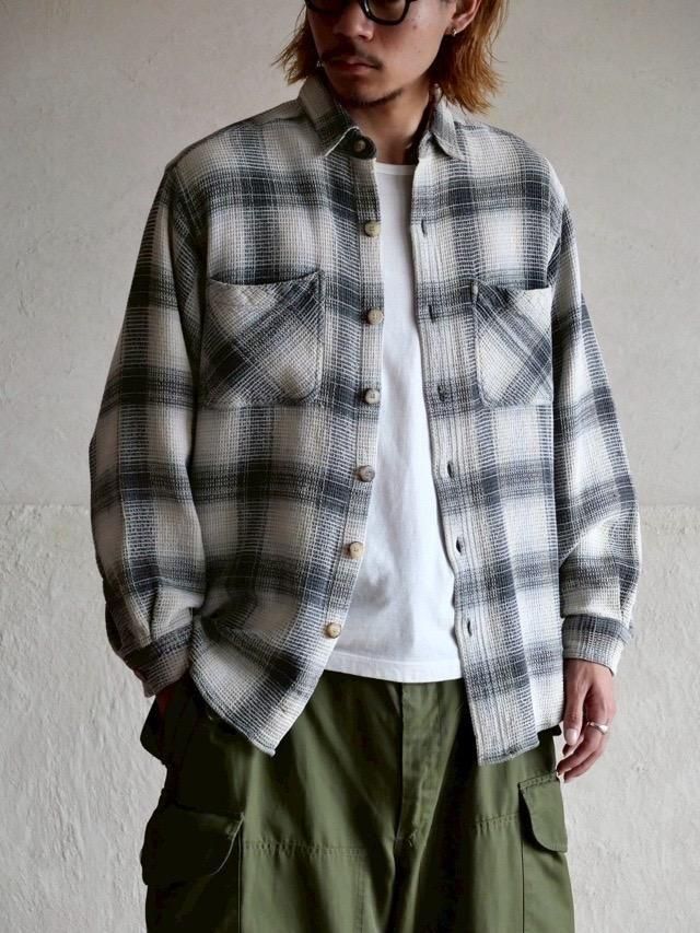 1990's Indian-Cotton Waffle Check Shirt