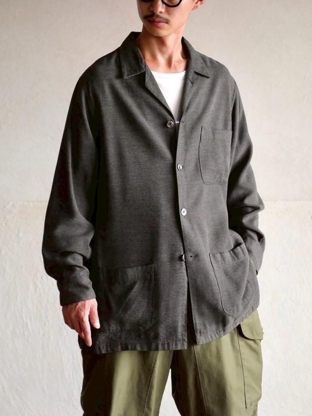 1990s Vintage Waffle-weave Coverall-style Shirt Jacket