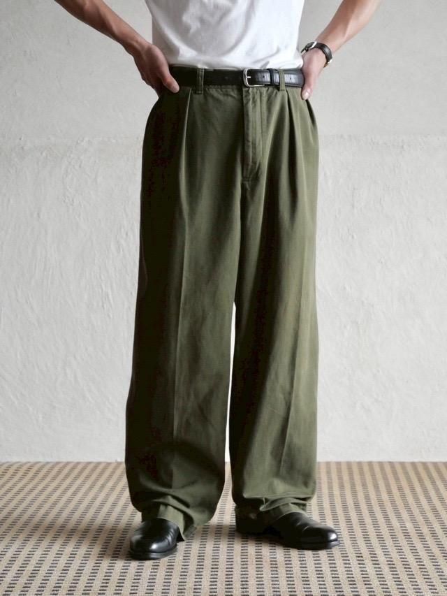 1990s  Ralph Lauren 2Tucks Chino Trousers,
Olive Green