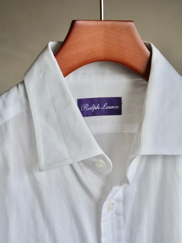 RalphLauren Purple Label Made in ITALY
Cotton Herringbone White Shirt