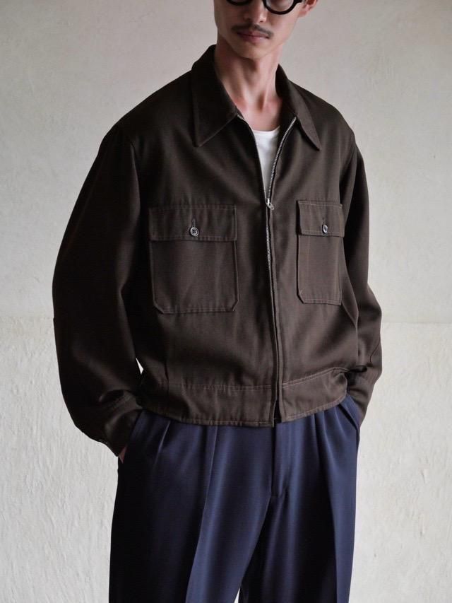 1950~60's Vintage Brown Wool Gabardine Jacket