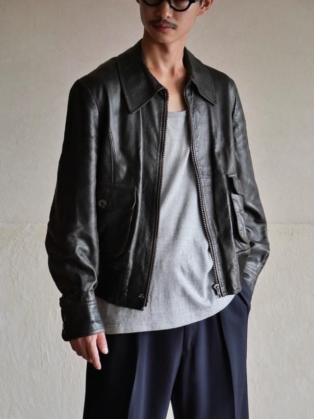1980's Italian Dark-brown Leather Zip-up Jacket