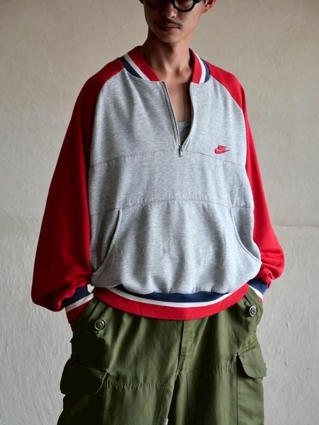 1980's Vintage NIKE Harf-zip Sweat Sweater