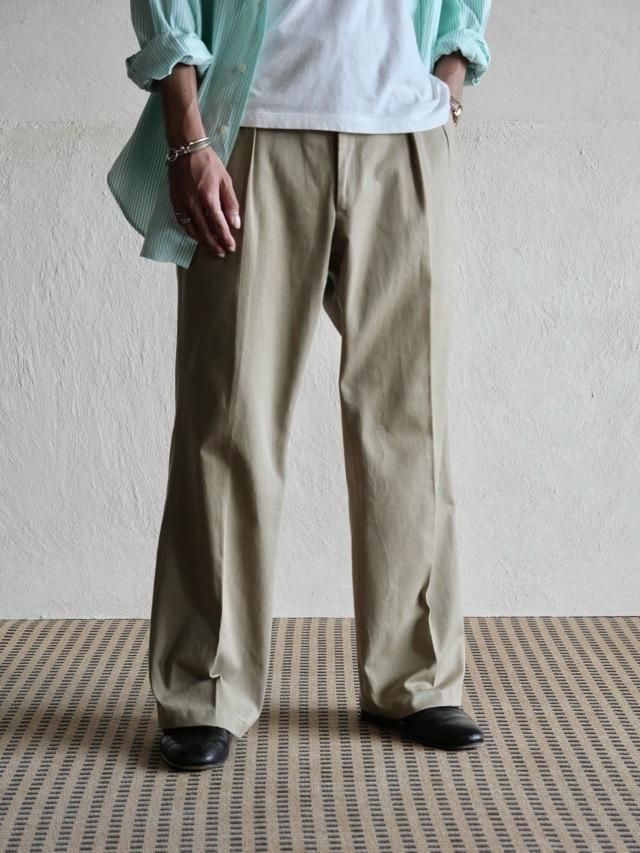 1980's RalphLauren Cotton Gabardine 2tuck Trousers