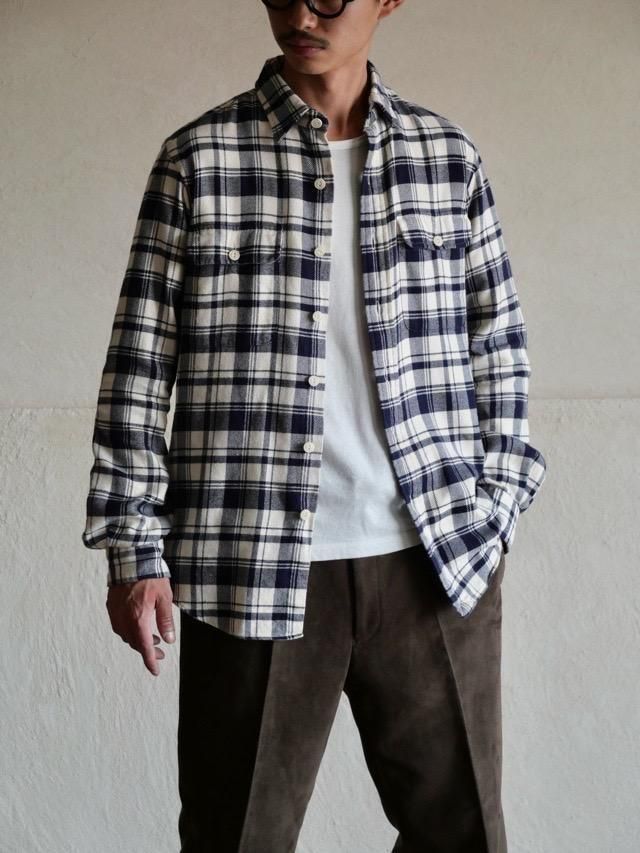 00s Ralph Lauren Cotton Flannel Check Shirt with Suede Patch