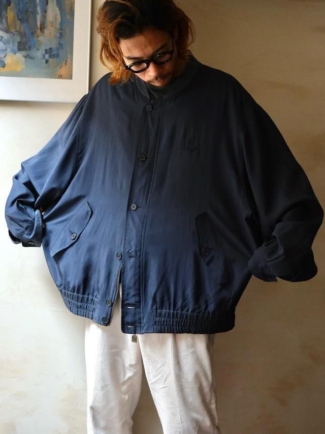 ~1990's Paul&Shark 100% Silk Blouson, Navy