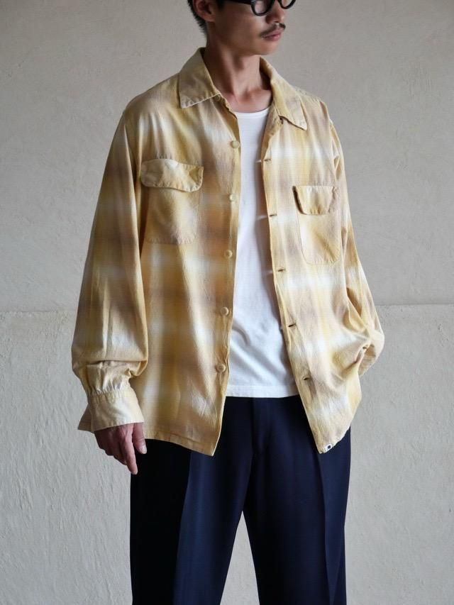 Cotton Open Collar Shadow Check Shirt