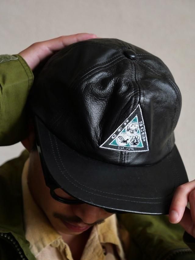 00's All Black Leather Cap "CEP SCEP"