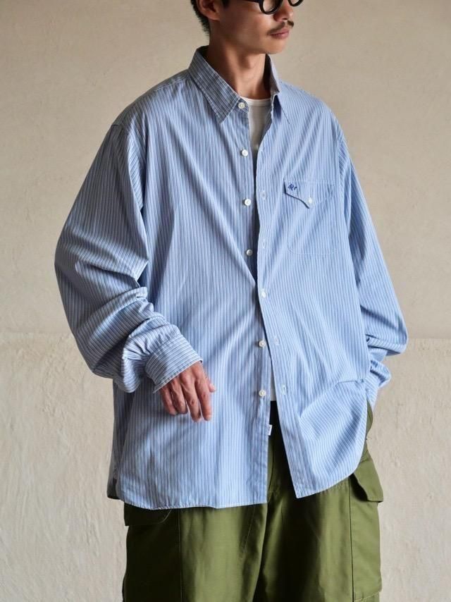 1990's RalphLauren Cotton Broad Stripe Shirt size XL