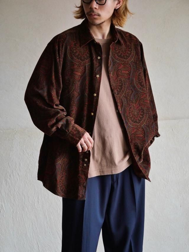 1990's Brooks Brothers Italian Fabric Corduroy paisley Shirt