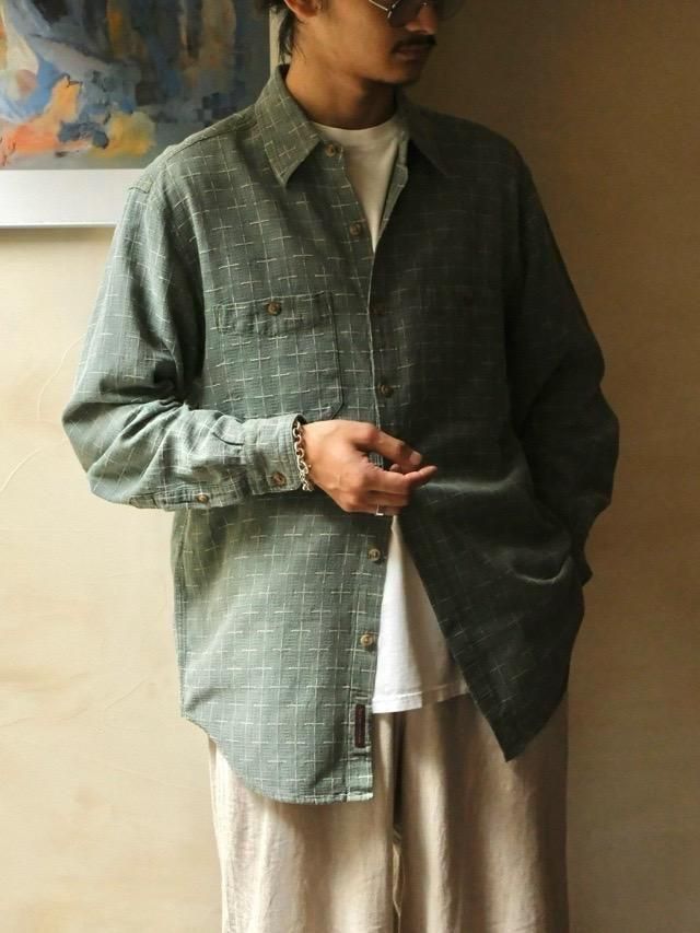 1990's THE TERRITORY AHEAD Cotton Shirt "MINTWhite Cross"