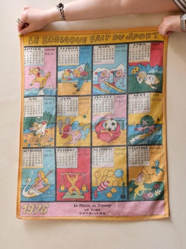 1976's Vintage Printed Cotton Tapestry "12"