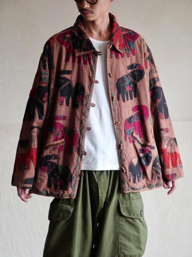 1990s ORVIS Indian Cotton
Elephant Patchwork Jacket