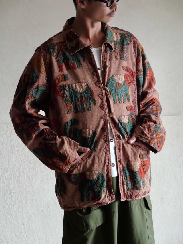 1990s ORVIS Indian Cotton
Elephant Patchwork Jacket