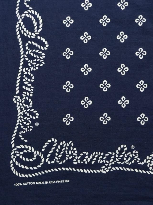 &#127482;&#127480;USA 1970~80's Vintage "Wrangler" Bandanna, NAVY