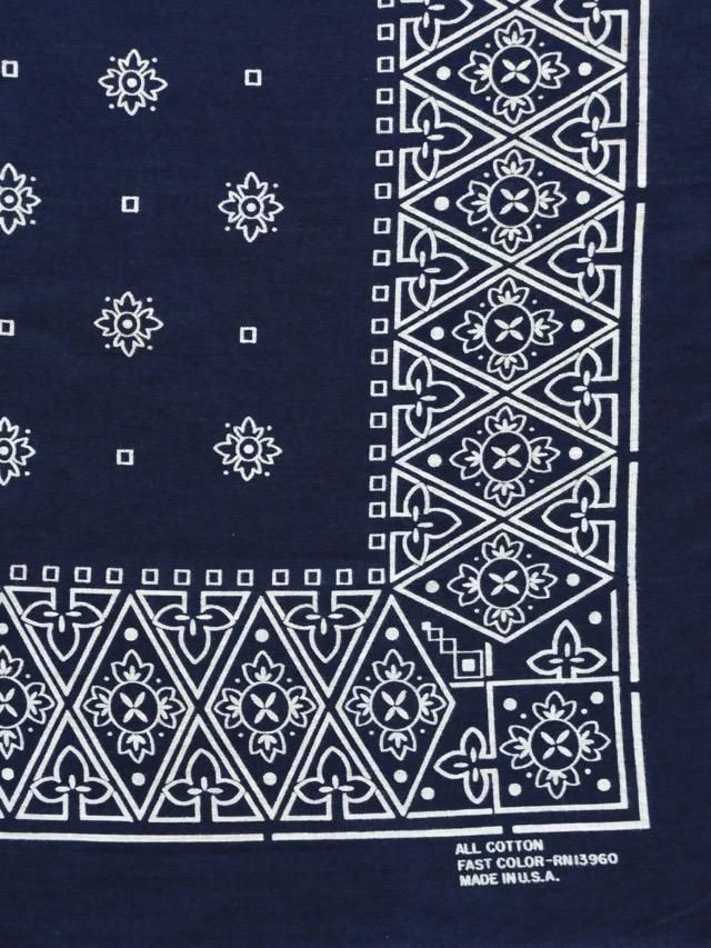 &#127482;&#127480;USA 1970~80's Vintage "Fast Color" Bandanna, NAVY