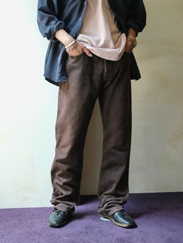 EURO Levi's501 Denim Pants"Black  Overdyed Brown  Good Fade" / 