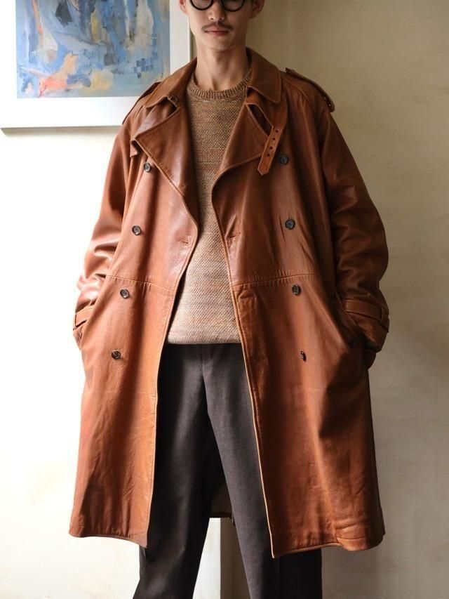 1990's RalphLauren All Lambs-Skin Trench Coat