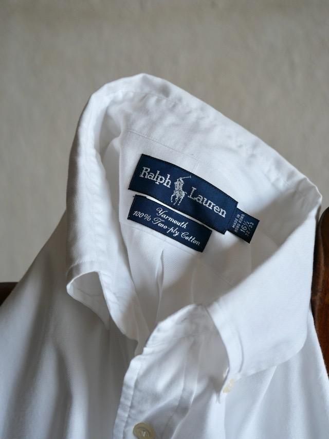 1990s Ralph Lauren White Herringbone Shirt 