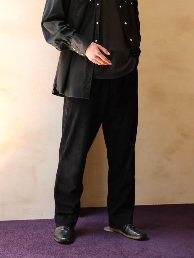 1980's Italian Vintage Goat-suede Pants, BLACK