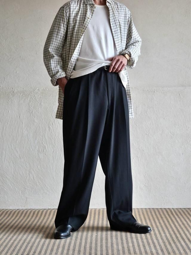 1990's Herringbone 3tucks Wool Trousers