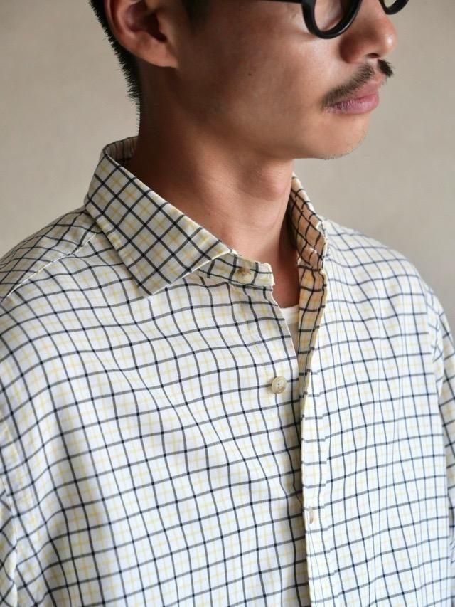 1990's RalphLauren Tattersall Check Wide-collar Shirt