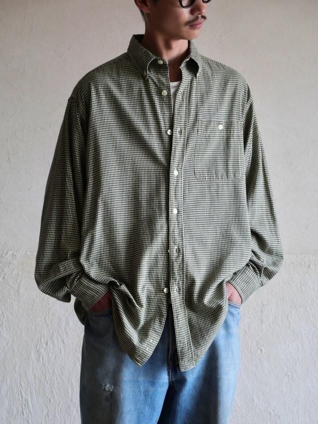 00s ORVIS Indian-Cotton Houndstooth B.D.Shirt