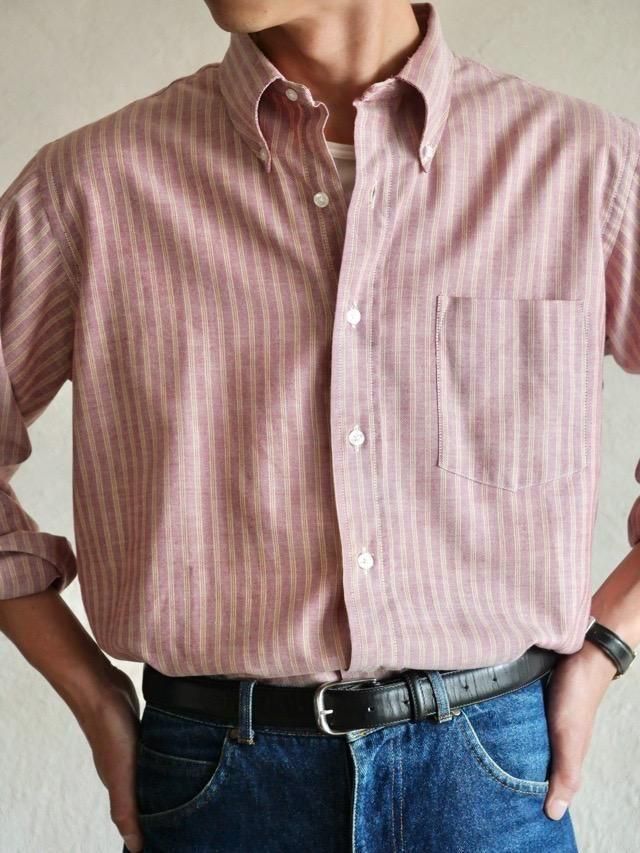 1960s Ohrbach's 3points-B.D. Stripe Oxford Shirt