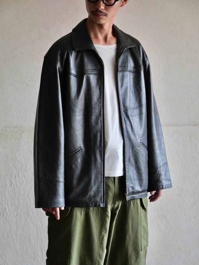 1990~00's Spain"Gerome" Black Leather Jacket