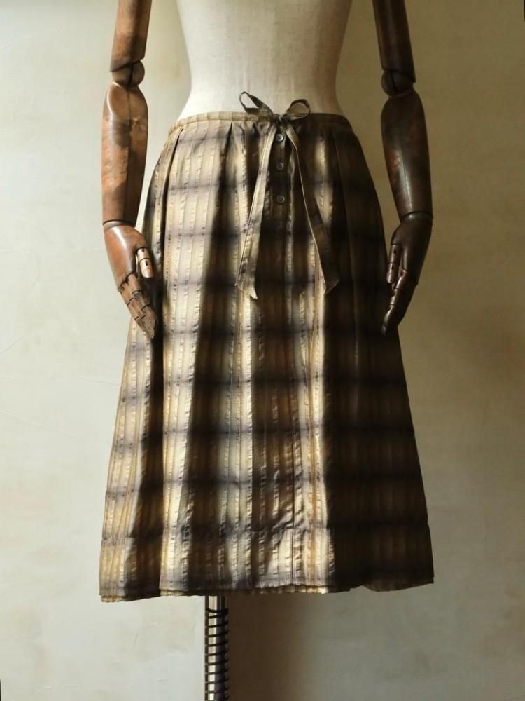 DRIES VAN NOTEN Shadow Check Skirt