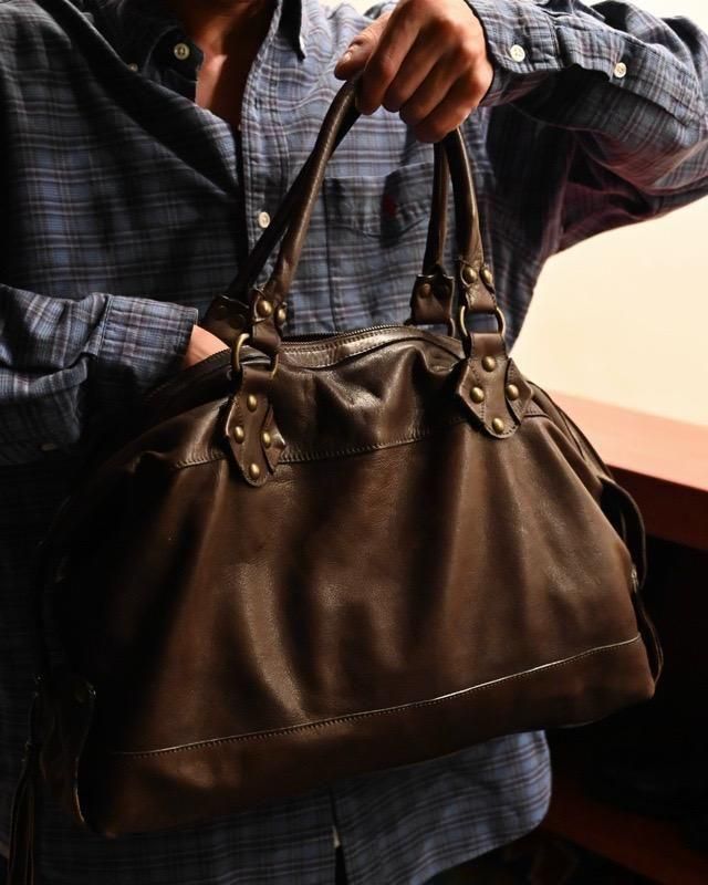 Unknown Vintage Leather Hand Bag, Brown