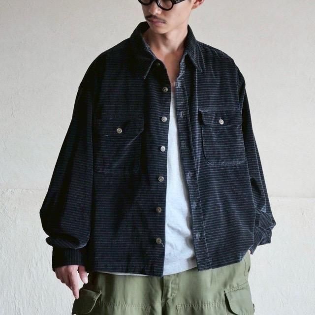1990~00's ST.JOHN'S BAY Good Corduroy Shirt Dark-navy
