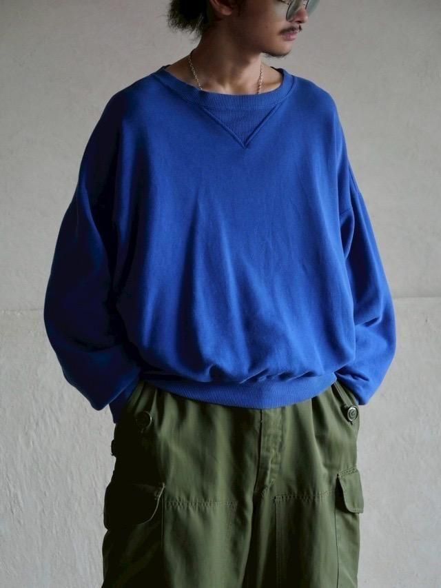 ~1990's WOOLRICH V-Front Sweat Shirt Blue