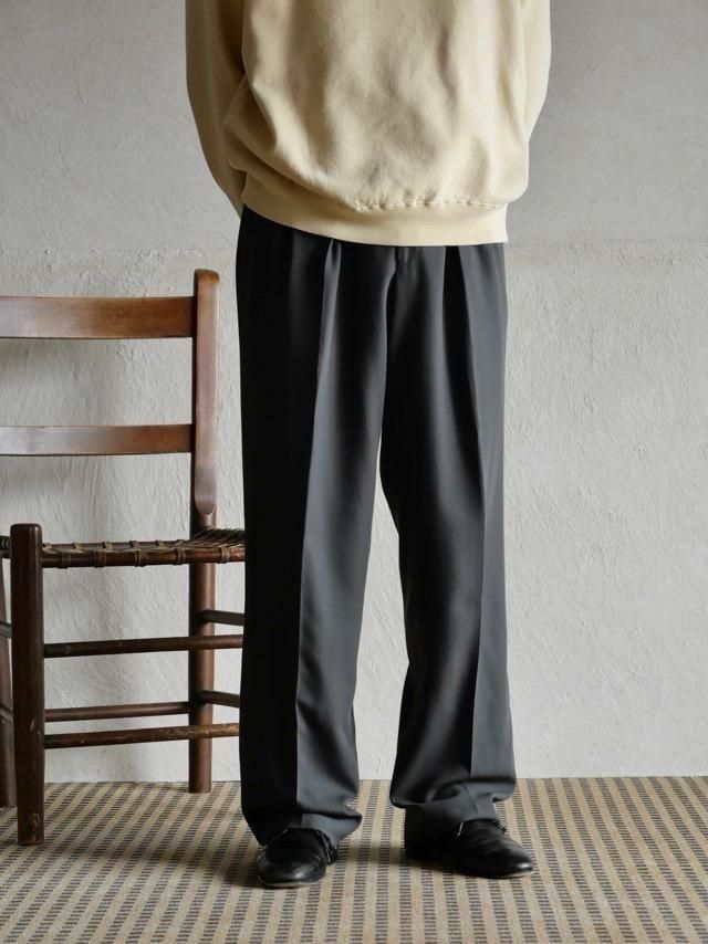 1990's Soft Wool 2tucks Trousers "OliveGray"