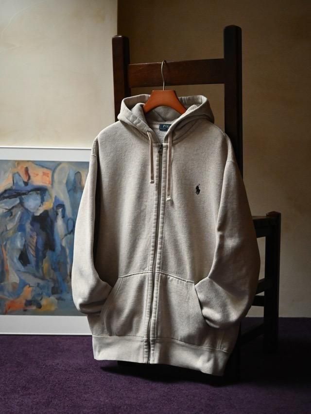 00's RalphLauren Sweat Zip-up ParkaIvory