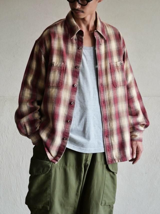 00's St.John'sBay Cotton Flannel Gradation Check Shirt