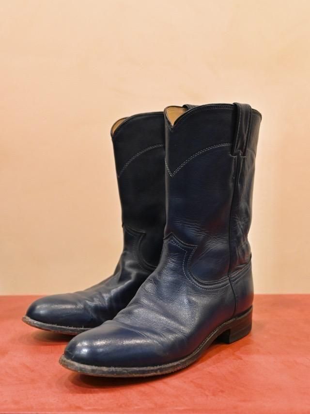 ~1990s Vintage Justin Pecos Boots Navy