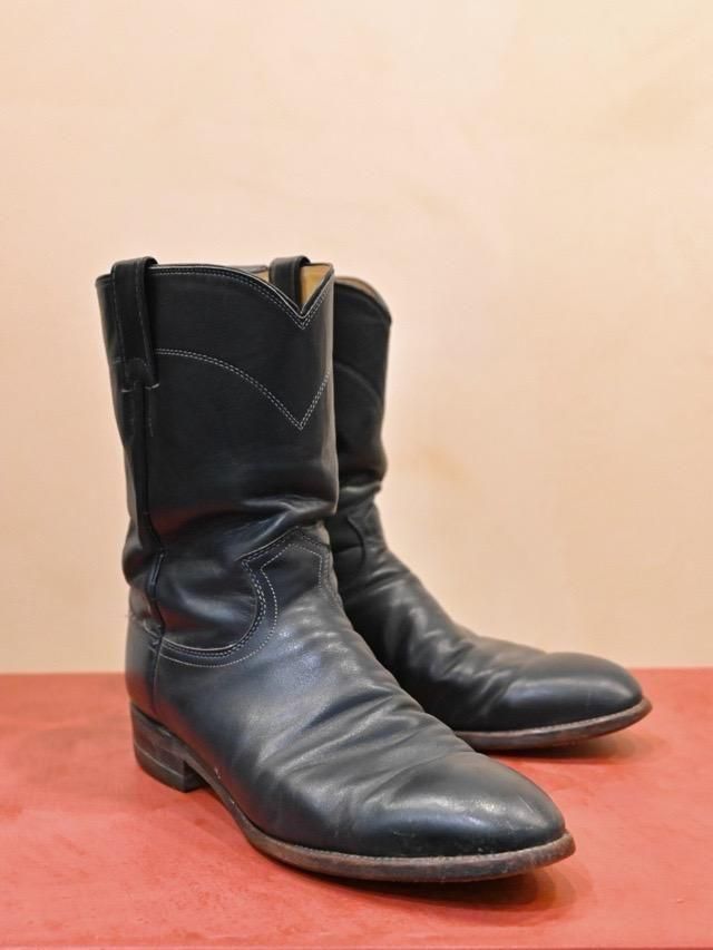 ~1990s Vintage Justin Pecos Boots Black