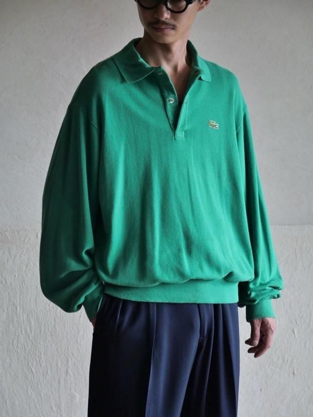 1980s French LACOSTE Seed Stitch Sweat Polo Shirt