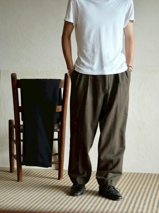 1990s J.CREW Wool Trousers, Heather Green