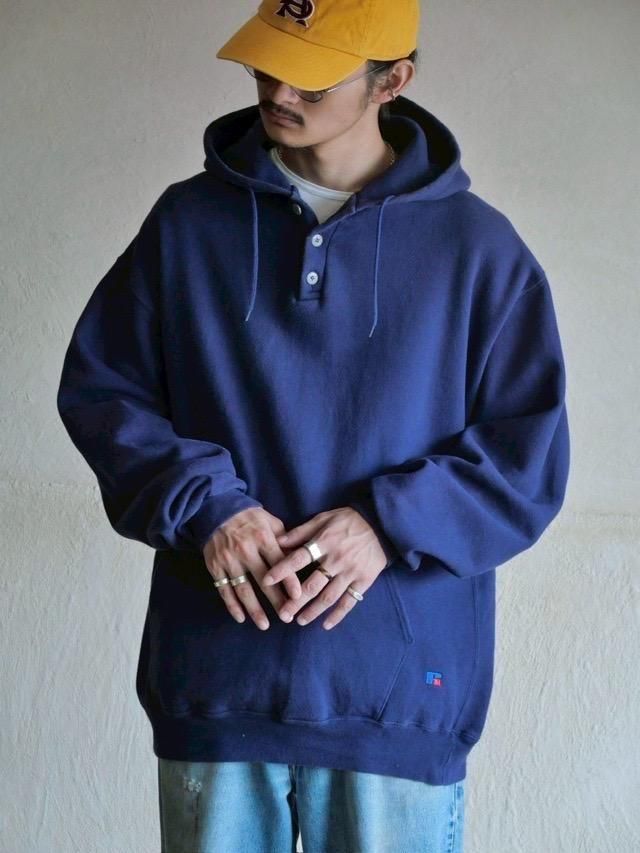 1980~90's L.L.BeanRussell Sweat Hoodie, Navy / Made in USA.