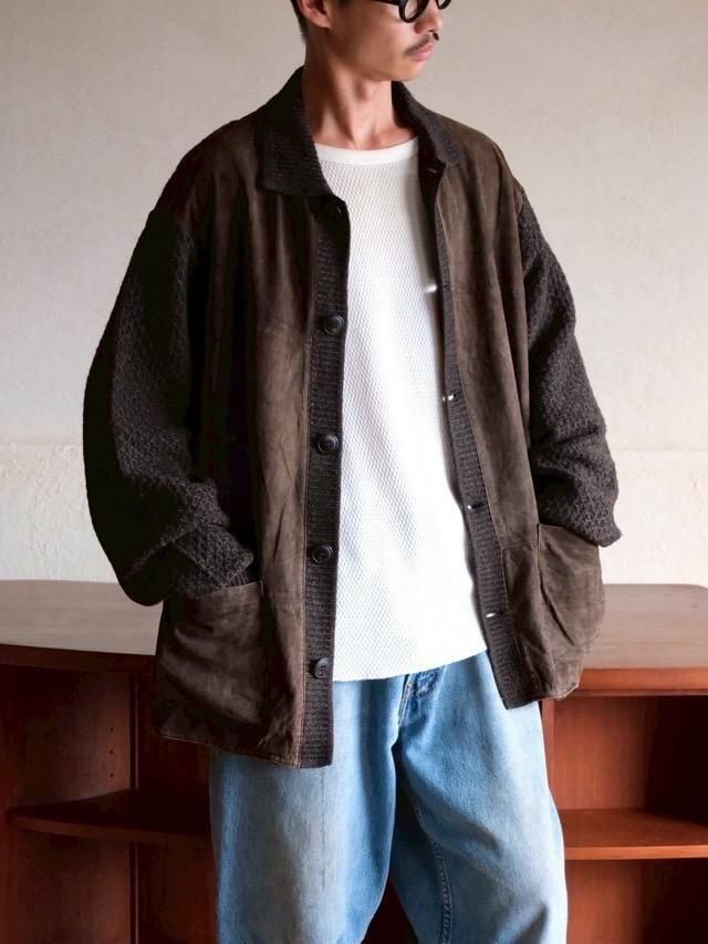 1980&#12316;90s MONDO a Marco Vintage Switched Leather&Knit Jacket