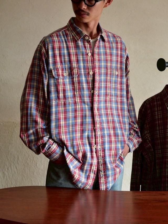 1990's RalphLauren "DUNGAREE WORKSHIRT " Check Shirt