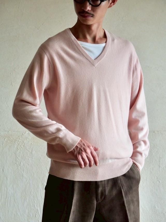 100% Cashmere Knit Sweater "Pink" / Made in Scotland