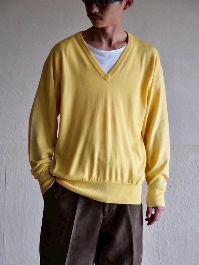 BELLETTIN by BALLANTYNE Wool Knit Sweater "Yellow" / made in Scotland